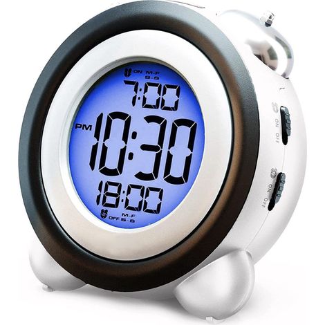 Despertador digital pantalla hora y fecha doble campana para dormilones profundos (1/5)