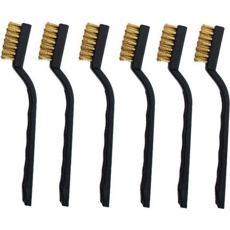 Mini brosse métallique en laiton, ensemble pour nettoyer les scories de soudure et la rouille, 6 pièces (1/4)