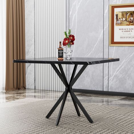 Table de salle à manger scandinave carrée pour 4-6 personnes, table basse gain de place pour cuisine, bureau ou salle à manger