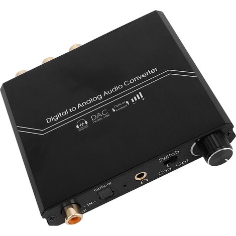 Convertisseur audio numérique-analogique 192 kHz avec réglage du volume convertisseur optique coaxial numérique vers RCA stéréo analogique (prise jack 3,5 mm). (1/5)