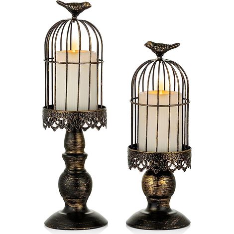 noir- S + L Chandelier Cage Oiseaux Vintage, Chandeliers Dcoratifs Pour Tables De Mariage, Ornements Pour Chandeliers Sculpts En Fer Forg (1/5)