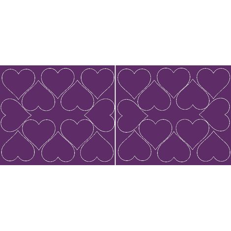 Valentinstag-Herzaufkleber, 7 cm, 24 Stück, lila matt