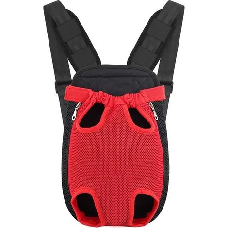 Sac à Dos pour Chien de Compagnie en Plein Air Voyage Chien Chat Sac à Dos Petit Chien Chiot Sac à Dos Pet Supplies (Color : Red, Size : X-Large) (1/5)