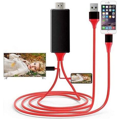 BUNTHAUS Ensoleille – Adaptateur Lightning vers HDMI 1080p – Certifié Apple MFi – Plug & Play – Compatible iPhone, iPad, iPod
