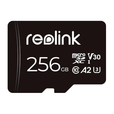 Reolink – Carte MicroSD HC 256Go – Vitesse de lecture 100 Mo/s – Compatible avec caméras de surveillance – UHS-I Classe 10