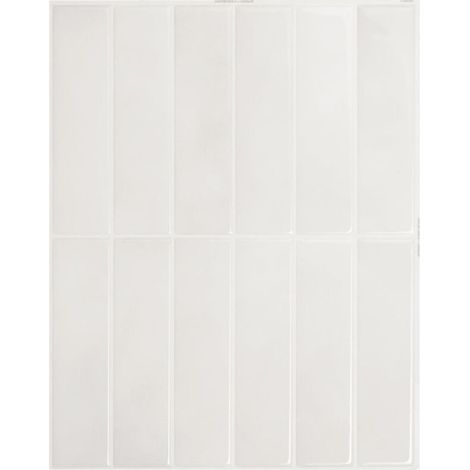 Set of 10 adhesive splashbacks for kitchen, bathroom, wall tiles, white