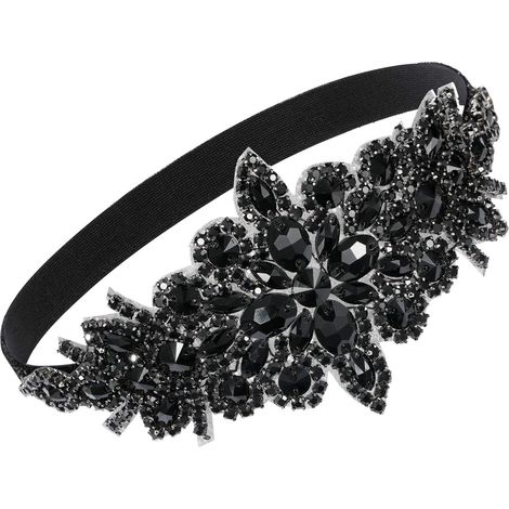Headband Flapper - Décor Cristaux - Style Années 1920 - Pour Costume Réveillon et Fête Thématique - 1 Pièce (1/5)