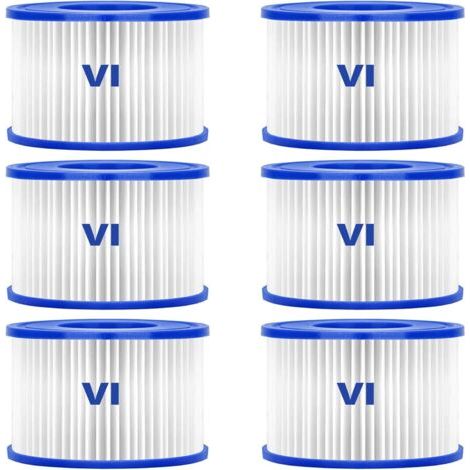 58323 Filtre de piscine, paquet de 6 éléments filtrants de remplacement pour filtres de spa de type VI, Lay-Z-Spa (1/5)