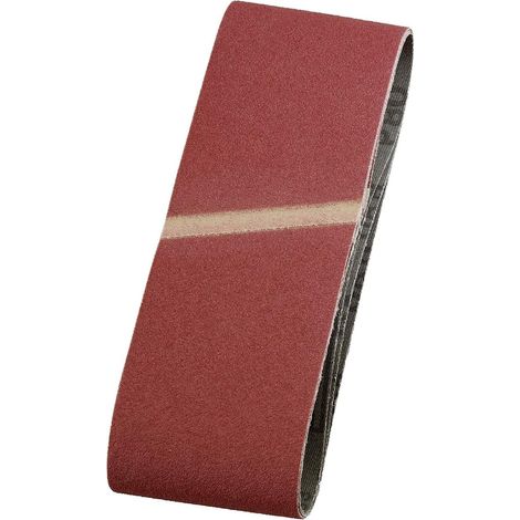 kwb Schleifbänder 75x457 mm aus Edelkorund mit Körnung 40, Spezialverleimung und flexiblem Baumwollgewebe für den groben Schliff von Holz und Metall (1/3)