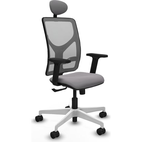 Sedia da ufficio piqueras y crespo Motilla grigio ecopelle base bianca (1/2)