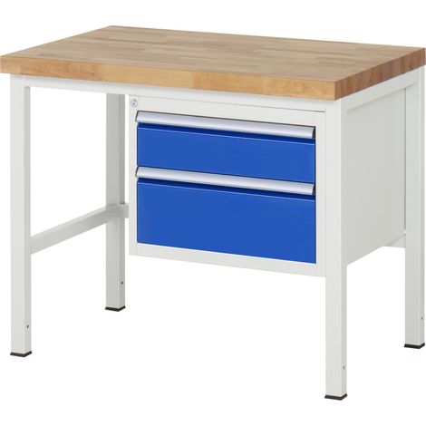 Rau Werkbank höhenverstellbar 8123A1, B1000xT700xH840-1040mm, 2x Schublade-TA (1/5)