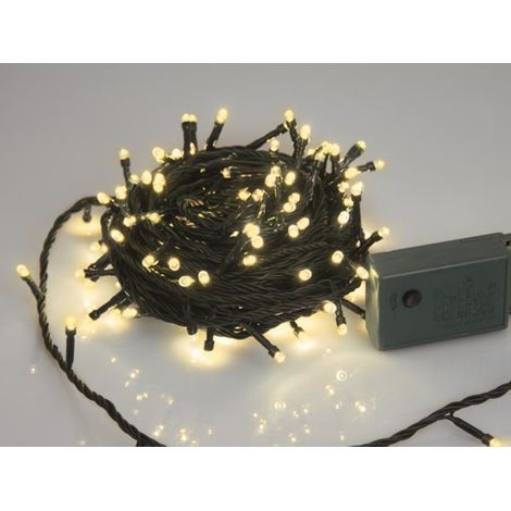 Sparkle Light Led - 12 M - 160 Lampadine Bianco Caldo - Filo Verde - Modulatore