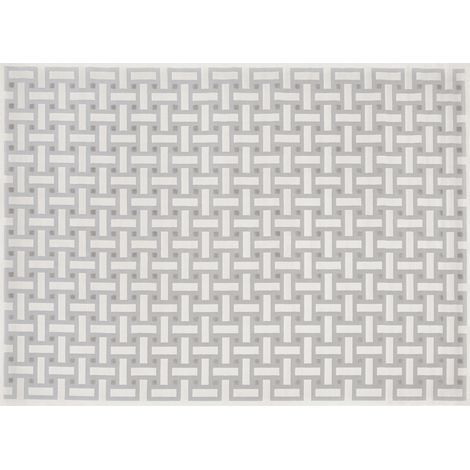 Tapis beige et gris à motifs rectangulaires 160 x 230 cm LYS (1/5)