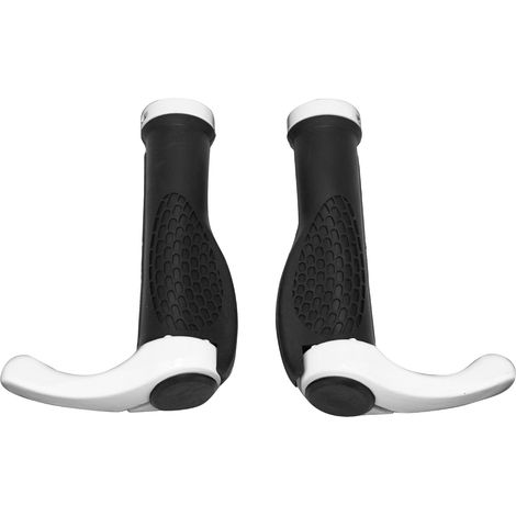 2PCS Poignées de Vélo en Caoutchouc Souple, Blanc pour VTT et Vélo de Montagne (1/5)