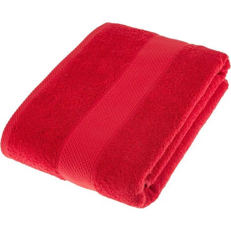 HOMESCAPES Frottee Badetuch 100% Baumwolle rot