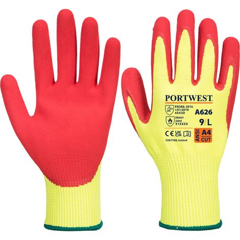 Schnittschutzhandschuhe Vis-Tex HR Nitril Gelb/Rot L – Größe 9 (1/2)