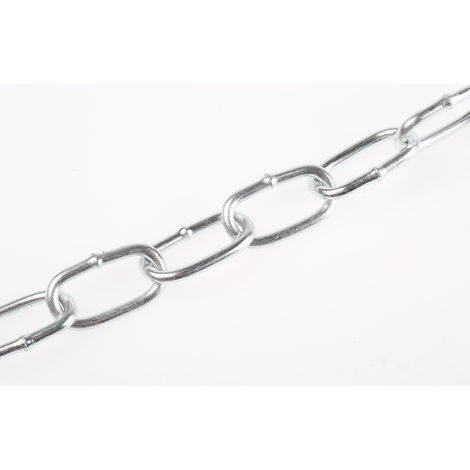 Chaîne de liaison, Acier Plaqué Zinc, dia. 3mm, longueur 21mm, 50 kg de charge ( Prix pour Boîte de 10 Mètres )
