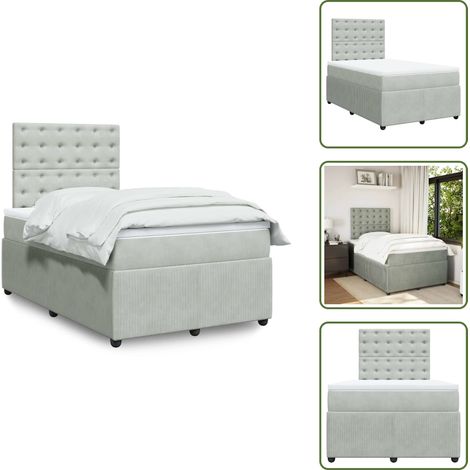 Sommier à lattes de lit et matelas Gris clair 120x200cm Velours - Sommier À Lattes De Lit - Sommiers À Lattes De Lit - Lit - Meuble De Chambre À Coucher (1/5)