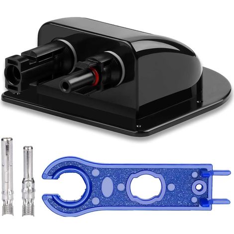 Passe-toit Solaire Presse Cable de Toit Double Entrées ABS Etanche pour Caravane Bateau Camping Car Noir (1/5)