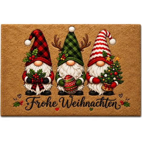 2 Weihnachtsteppiche 40 x 60 cm, Kristallvelours, Weihnachtswichtel-Motiv (1/5)