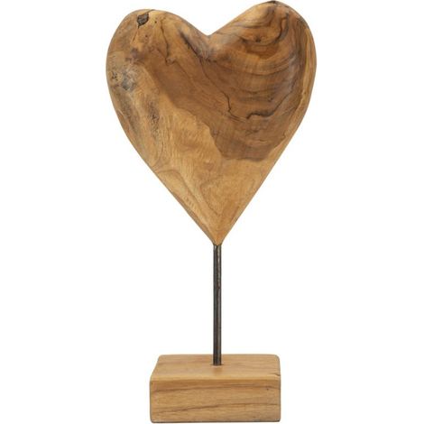 Scultura Dobu cuore in teak riciclato pezzo unico (1/5)