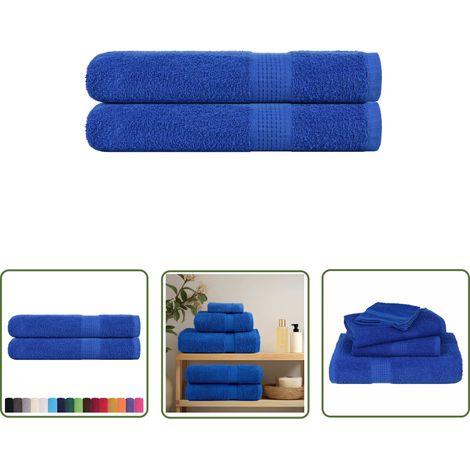 vidaXL Handtücher 2 Stk. Blau 100x200 cm 360 g/m² 100% Baumwolle (1/5)