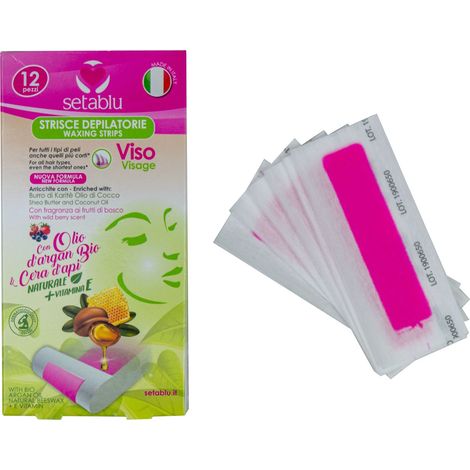 167603 12 tiras SETABLU depilación facial aceite argán y cera de abeja VITAM. E (1/3)