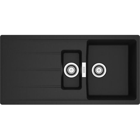 Franke Einbauspüle Centro 651-100 Fragranit Black Matt, Drehknopfventil (1/3)