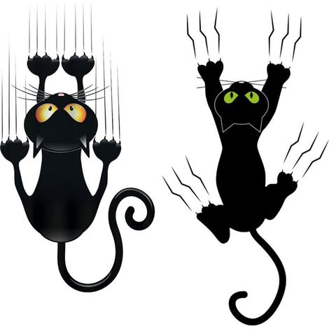 Stickers Voiture Chat, 2 Pièces Mignon Autocollant Chat Voiture Autocollant Voiture Humour Autocollant Voiture Humour Pour Autocollant De Décoration de Porte de Fenêtre de Voiture (1/4)
