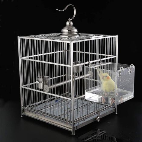 Baignoire oiseaux acrylique avec crochets, douche bol boîte bain pour perruches perroquets accessoire cage (1/5)