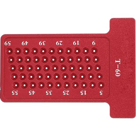 Outil de traçage en T pour le travail du bois, jauge de perçage en alliage d'aluminium, outil de marquage pour menuisier (rouge) (1/5)