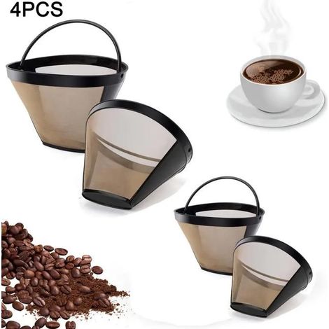 4 filtres à café 100 mesh pour machine à café et thé, séparateurs café moulu et eau (1/5)