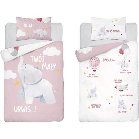 Parure de lit bébé en bambou ELEPHANT 100X135 DETEXPOL