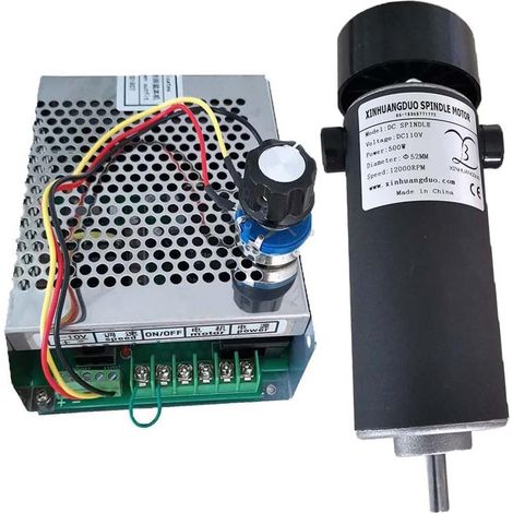 Kits de moteurs de broche CNC Kit de moteur de broche CNC 0,5 kw refroidi à l'air, moteur de broche 500W avec ventilateur, régulateur de vitesse d'alimentation for la gravure(16RE) (1/5)