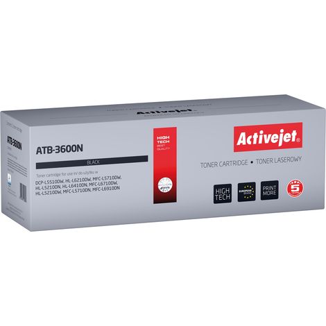 Toner Activejet ATB-3600N pour imprimantes Brother  compatible Brother TN3600  qualité supérieure  3 000 pages  noir.