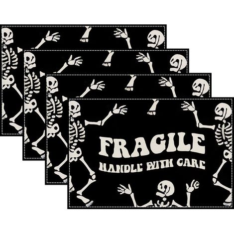 Juego de 4 manteles individuales, Halloween, estampado de caramelos, poliéster, 30x45 cm, cocina/comedor. (1/5)
