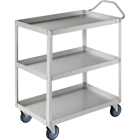 Kongamek Etagenwagen aus Aluzink mit 3 Böden 690x420x850mm in grau mit 150kg Tragkraft (1/4)