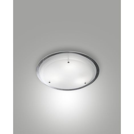Plafoniera Hill Bianca D33 Metallo e Vetro 1 Luce Stile Elegante e Moderno