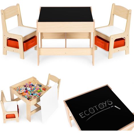 Kindermobel set - tisch 2 stuhle mit tafel ecotoys