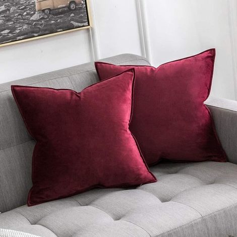Cterwk 2er-Pack weiche Samt-Kissenbezüge (quadratisch), geeignet für Betten, Sofas, Bänke, 45 x 45 cm