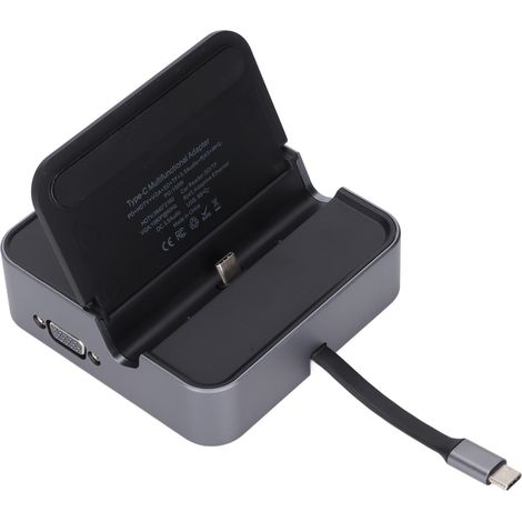 Adaptateur USB-C vers HDMI et VGA 9 en 1 avec station d'accueil, convertisseur pour smartphone et hub USB 3.0 (1/5)