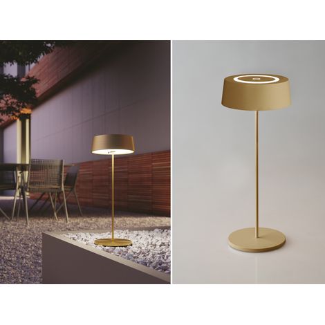 Outdoor Akku LED Tischleuchte COCKTAIL Gold, Dimmbar Höhe 29,5cm (1/5)