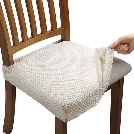 6 Pcs stretch Jacquard housses de chaise à manger, amovible et lavable (avec les paillettes de dos), mobilier robuste et élégant (1/5)