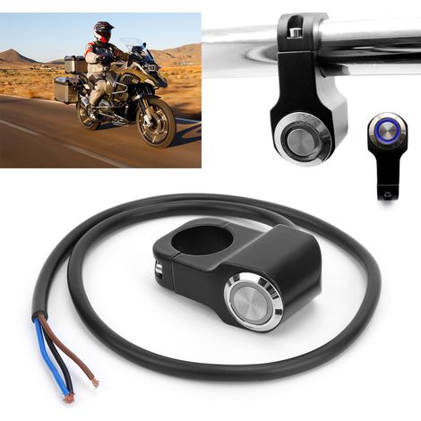 Motorrad-Lenkerumbauschalter für 22-mm-Lenker (mit Verriegelungsmechanismus) mit blauer Beleuchtung (1/5)