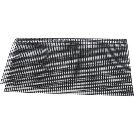 Grille de Barbecue Antiadhésive Alimentaire, Tapis de Cuisson Multifonction pour Extérieur Noir 36x42cm