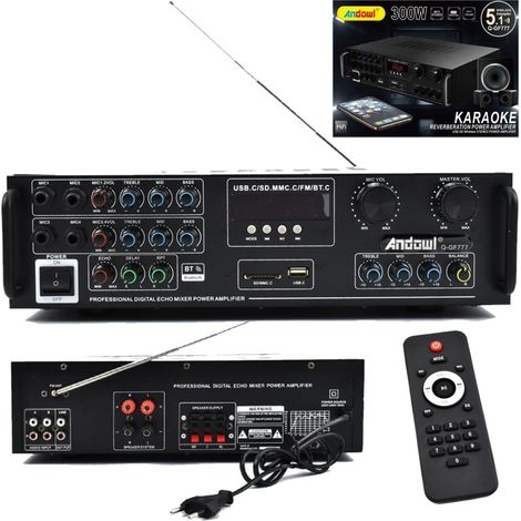 Trade Shop - VERSTÄRKER 300W 5.1 BLUETOOTH USB FM MP3 KARAOKE-FUNKTION FERNBEDIENUNG Q-GF777 - (1/5)