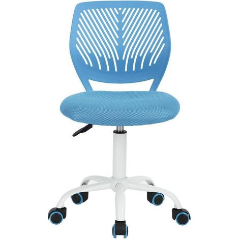 Schreibtischstuhl Verstellbarer drehbarer Bürostuhl Ergonomisch Stoffsitz Blau (1/5)