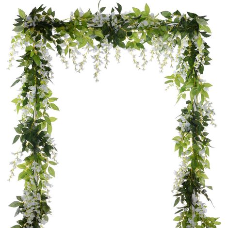 Lot de 4 guirlandes de glycine Artificielle de 2 m en Soie à Suspendre, décoration pour Jardin, Maison, cérémonie, Mariage, Arche Floral (1/5)