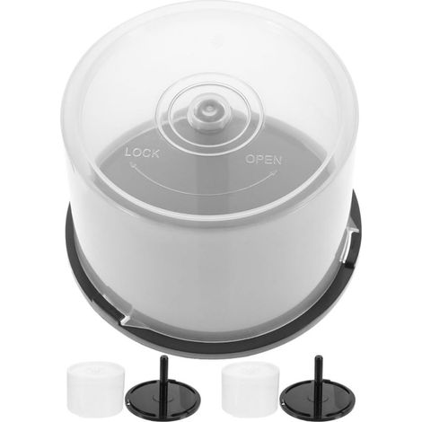 Boîtes de Rangement pour Cd/Dvd en Plastique Résistant, Lot de 3, Capacité 50 Disques, 14 x 8 cm, Seaux Ronds Empilables pour Maison et Bureau (1/5)