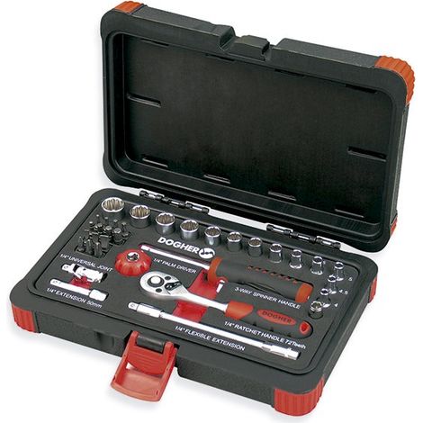 Bihex 1/4 Steckschlüssel-Gehäuse 34-teilig  DOGHER 501-002